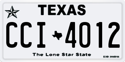 TX license plate CCI4012