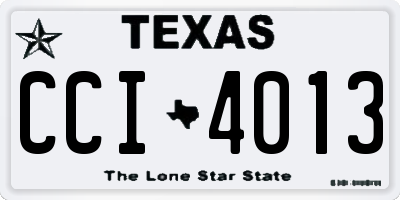 TX license plate CCI4013