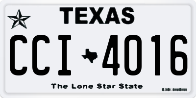 TX license plate CCI4016