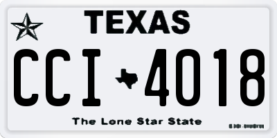 TX license plate CCI4018