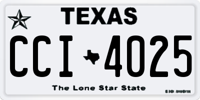TX license plate CCI4025