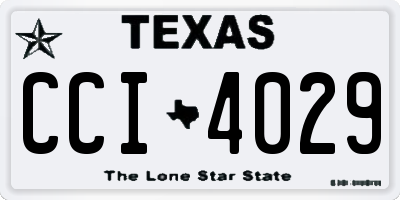 TX license plate CCI4029