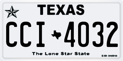 TX license plate CCI4032