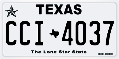 TX license plate CCI4037