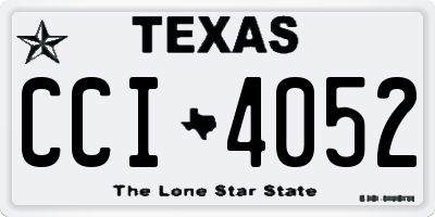 TX license plate CCI4052