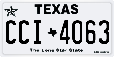 TX license plate CCI4063