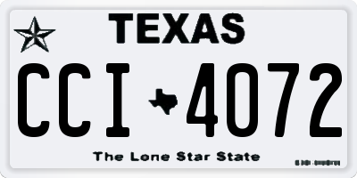 TX license plate CCI4072