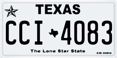 TX license plate CCI4083