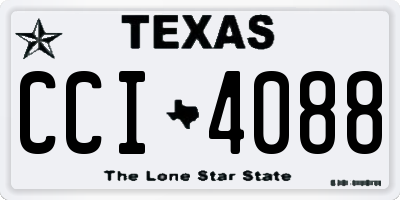 TX license plate CCI4088