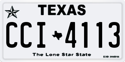 TX license plate CCI4113