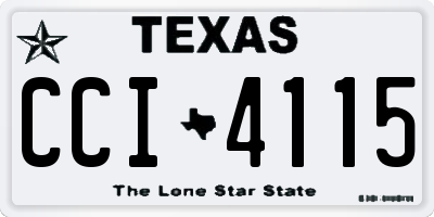 TX license plate CCI4115