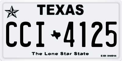 TX license plate CCI4125