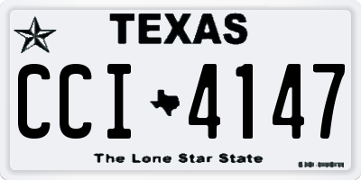 TX license plate CCI4147