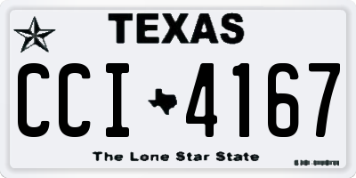 TX license plate CCI4167