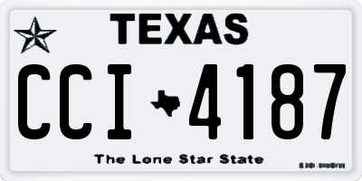 TX license plate CCI4187
