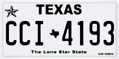 TX license plate CCI4193
