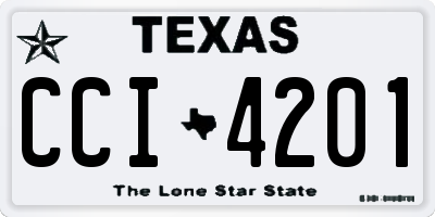 TX license plate CCI4201