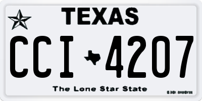 TX license plate CCI4207