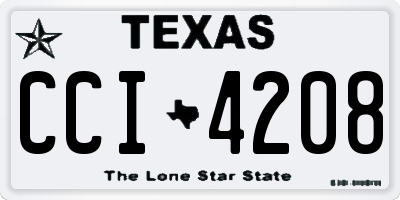 TX license plate CCI4208