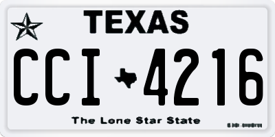 TX license plate CCI4216