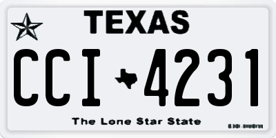 TX license plate CCI4231