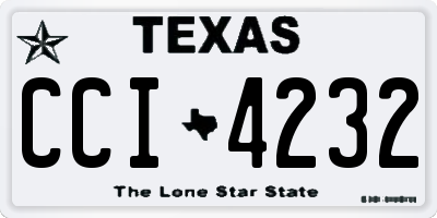 TX license plate CCI4232