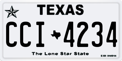 TX license plate CCI4234