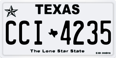 TX license plate CCI4235