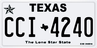 TX license plate CCI4240