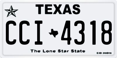TX license plate CCI4318