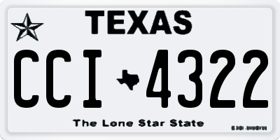 TX license plate CCI4322