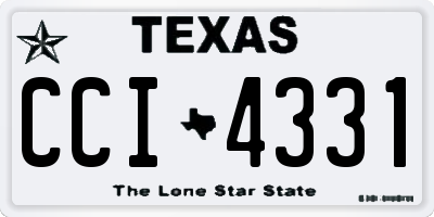 TX license plate CCI4331