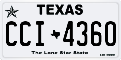 TX license plate CCI4360