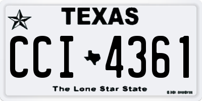 TX license plate CCI4361