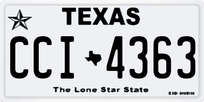 TX license plate CCI4363