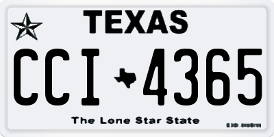 TX license plate CCI4365