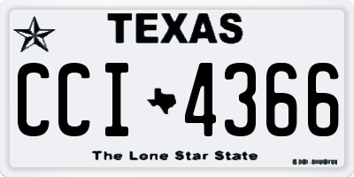 TX license plate CCI4366