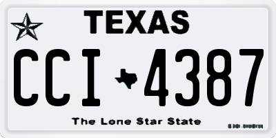 TX license plate CCI4387