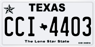 TX license plate CCI4403