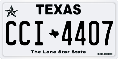 TX license plate CCI4407