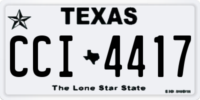 TX license plate CCI4417
