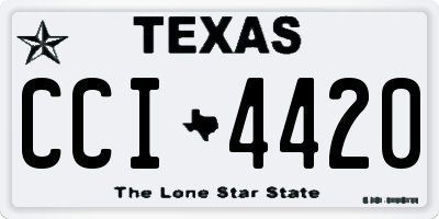 TX license plate CCI4420