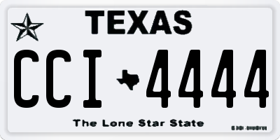 TX license plate CCI4444