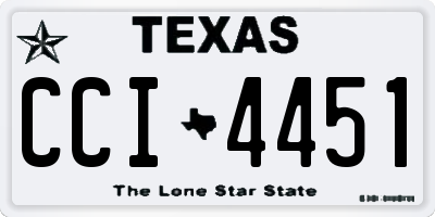 TX license plate CCI4451