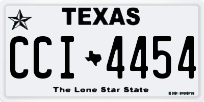 TX license plate CCI4454