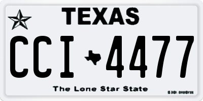 TX license plate CCI4477