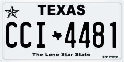 TX license plate CCI4481