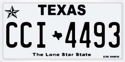TX license plate CCI4493