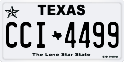 TX license plate CCI4499