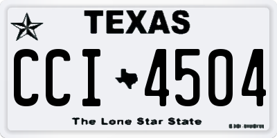 TX license plate CCI4504